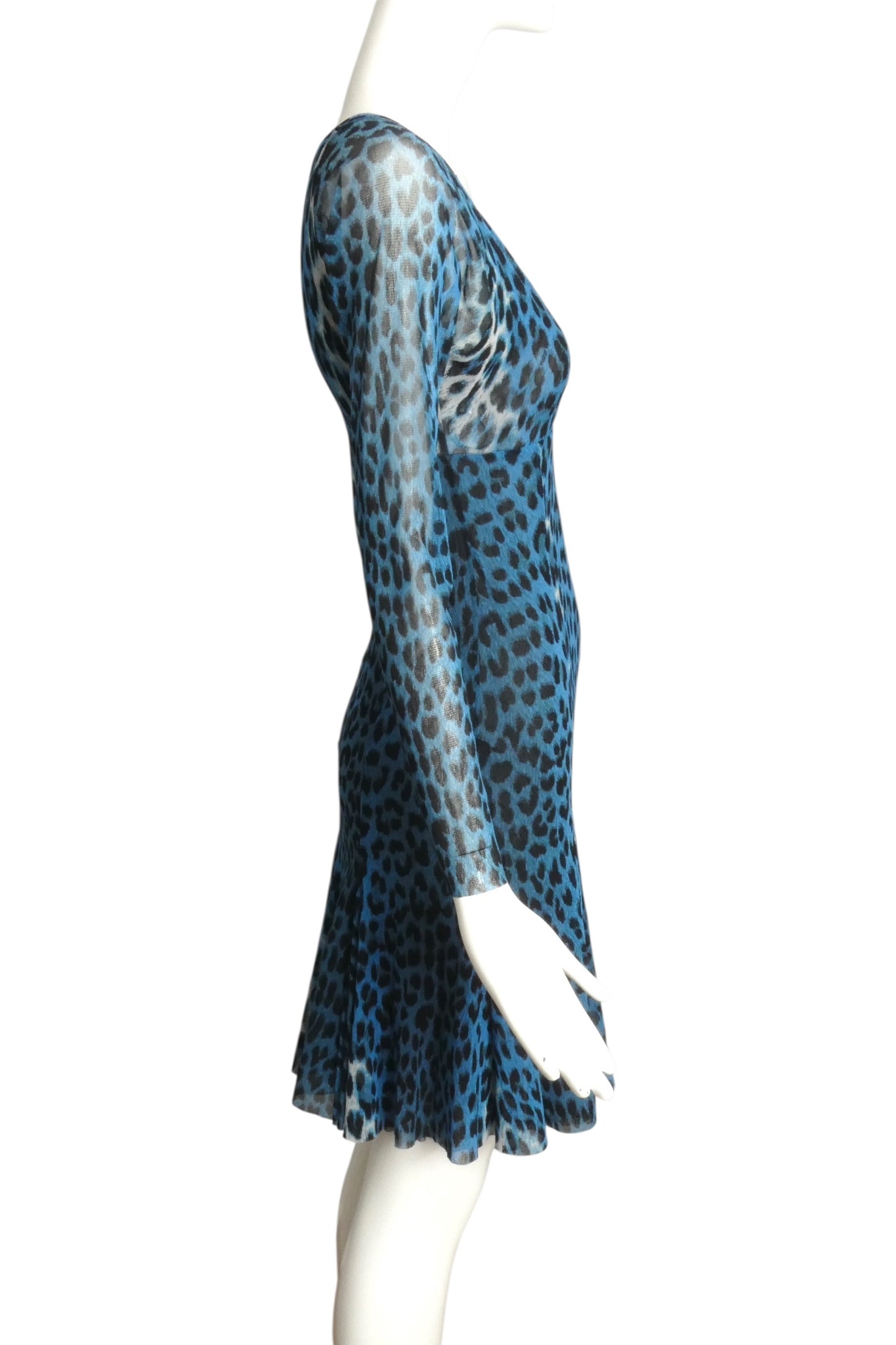 FUZZI- Animal Print Mesh BodyCon Dress, Size Small
