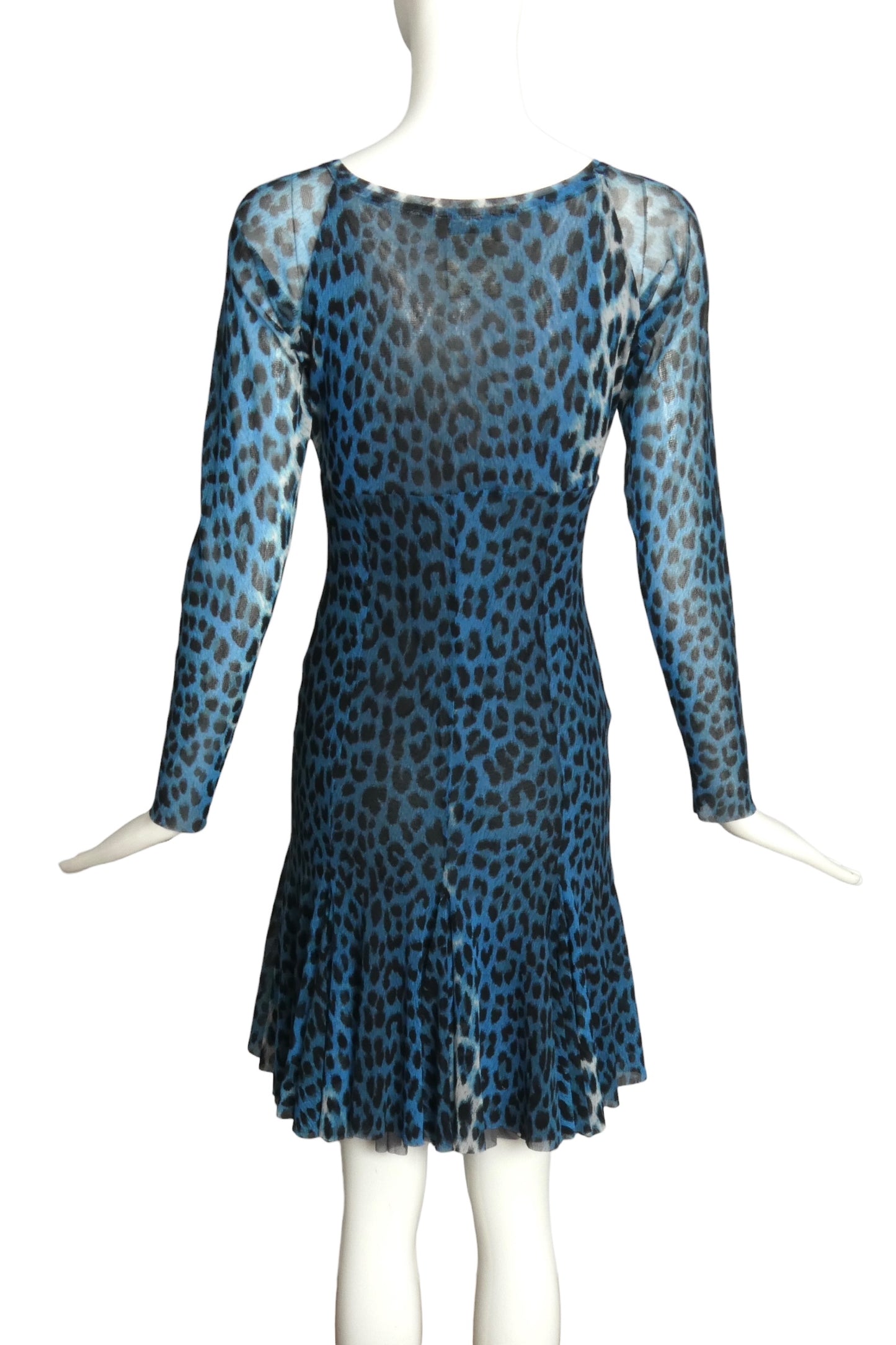 FUZZI- Animal Print Mesh BodyCon Dress, Size Small