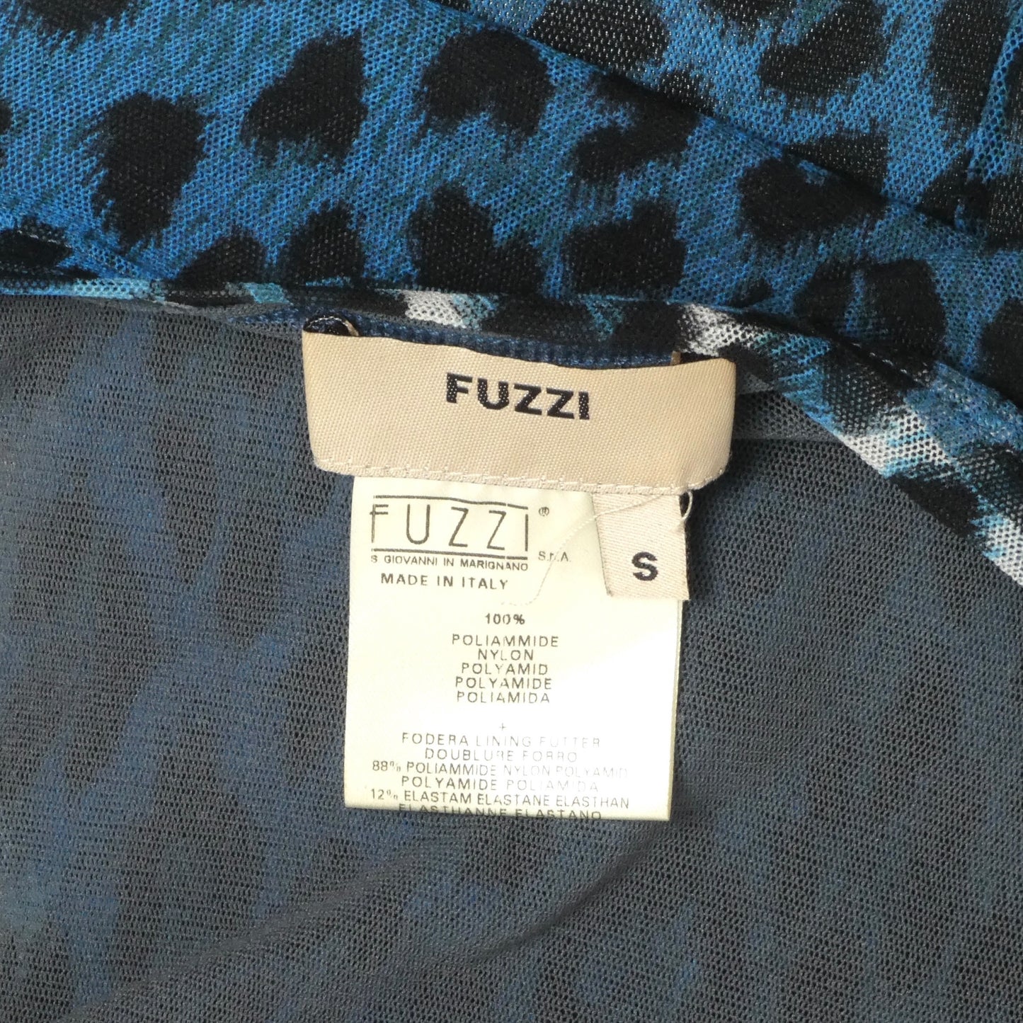 FUZZI- Animal Print Mesh BodyCon Dress, Size Small