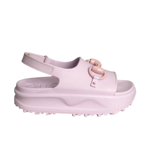 GUCCI- NIB Pink Soft Rubber Sandals, Size 37