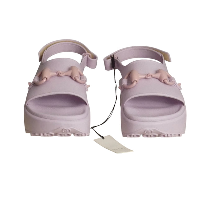 GUCCI- NIB Pink Soft Rubber Sandals, Size 37