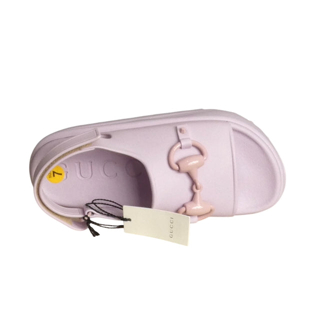 GUCCI- NIB Pink Soft Rubber Sandals, Size 37