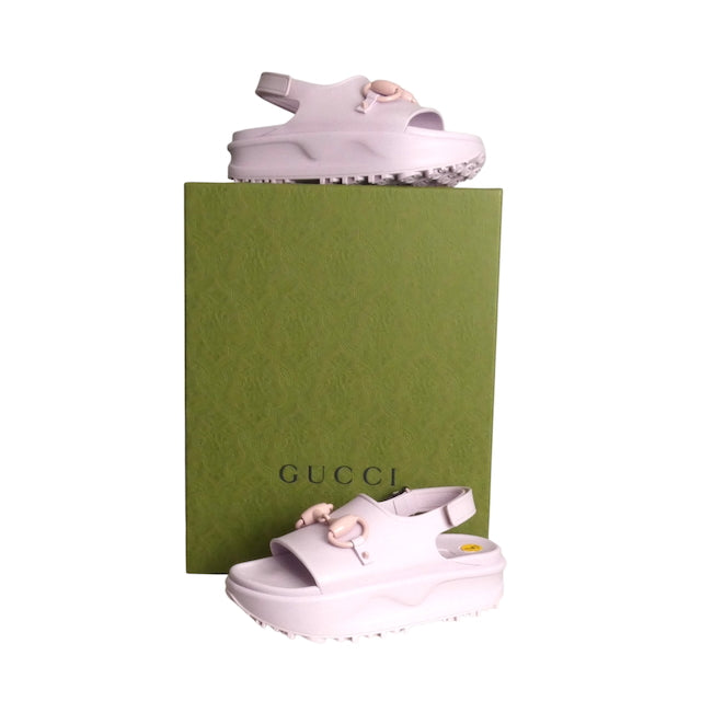 GUCCI- NIB Pink Soft Rubber Sandals, Size 37