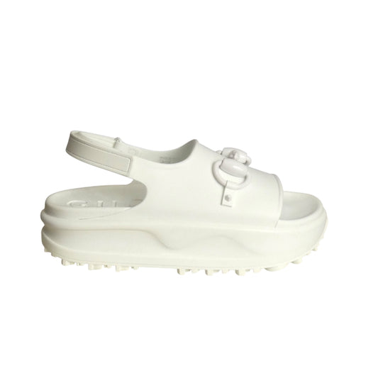 GUCCI- NIB White Soft Rubber Sandals, Size 40