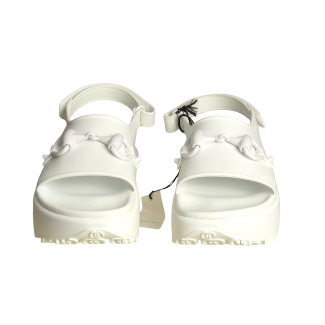 GUCCI- NIB White Soft Rubber Sandals, Size 40