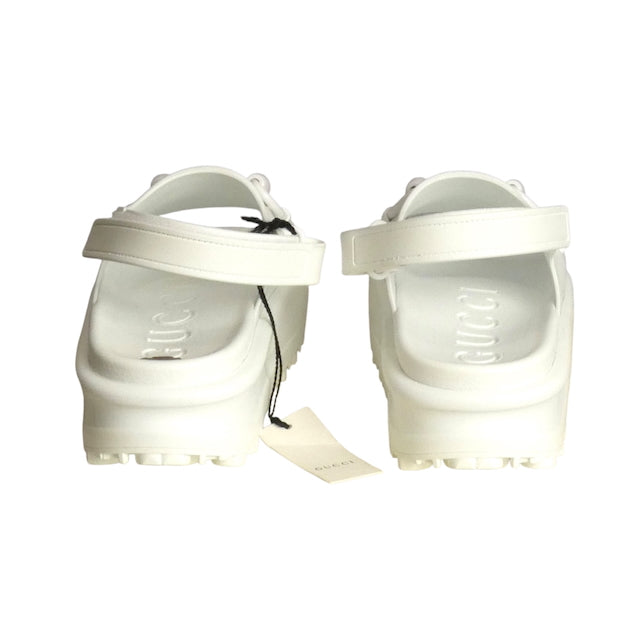 GUCCI- NIB White Soft Rubber Sandals, Size 40