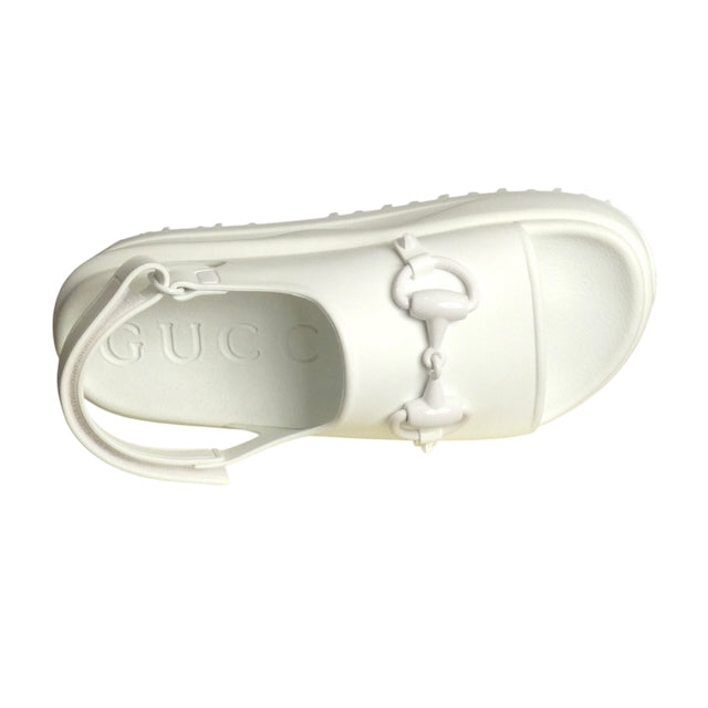 GUCCI- NIB White Soft Rubber Sandals, Size 40