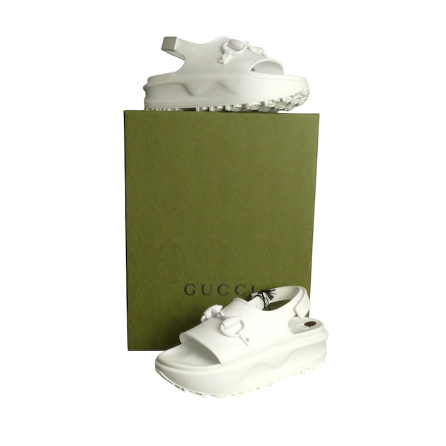 GUCCI- NIB White Soft Rubber Sandals, Size 40