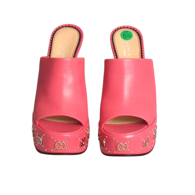 GUCCI- NIB 2023 Pink Malaga Kid Platform Pumps, Size 35.5