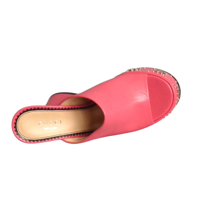 GUCCI- NIB 2023 Pink Malaga Kid Platform Pumps, Size 35.5