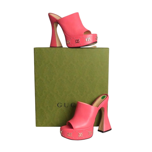 GUCCI- NIB 2023 Pink Malaga Kid Platform Pumps, Size 35.5
