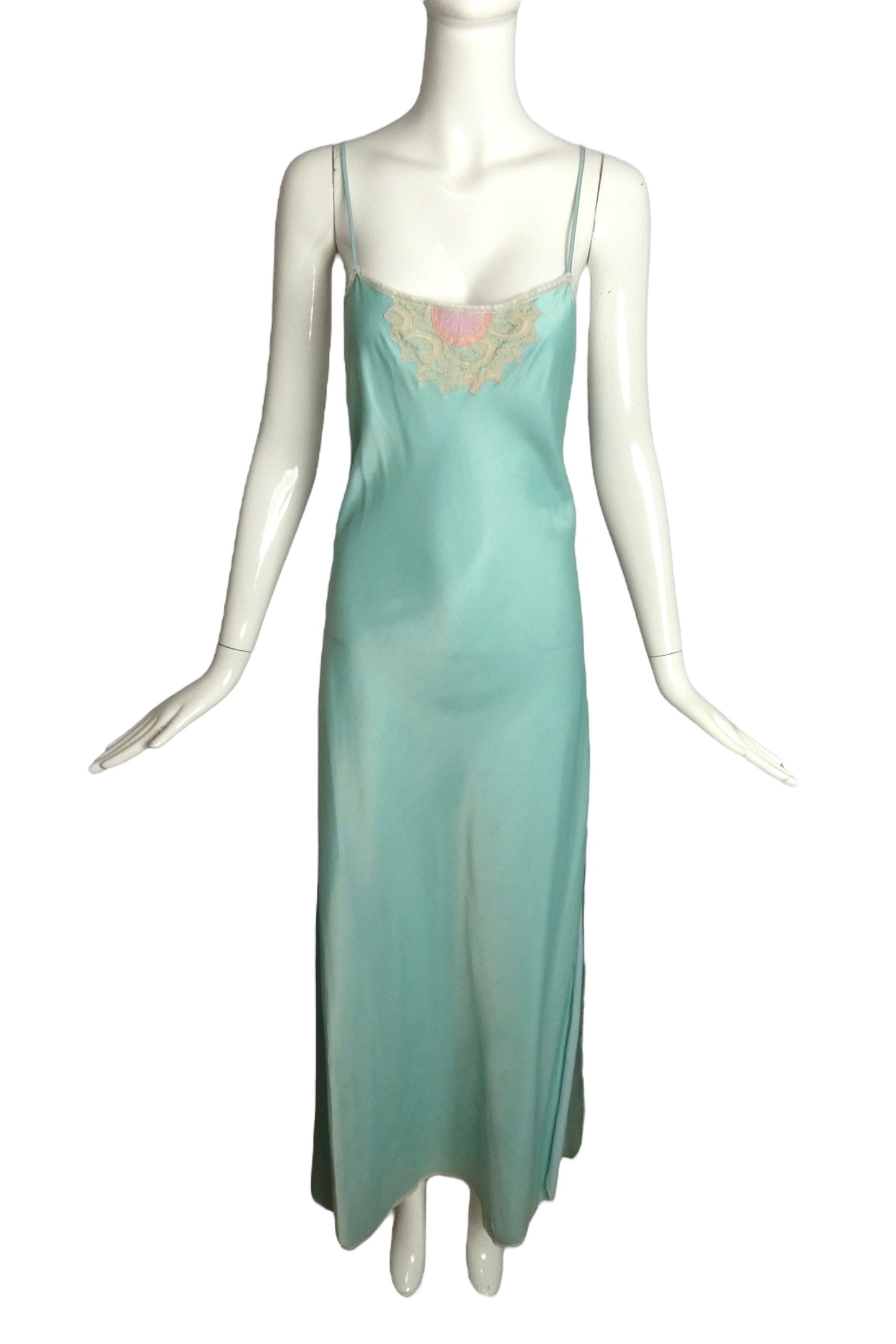 BILL TICE- 1970s 2pc Sateen Knit Nightgown & Bed Jacket, Size 4