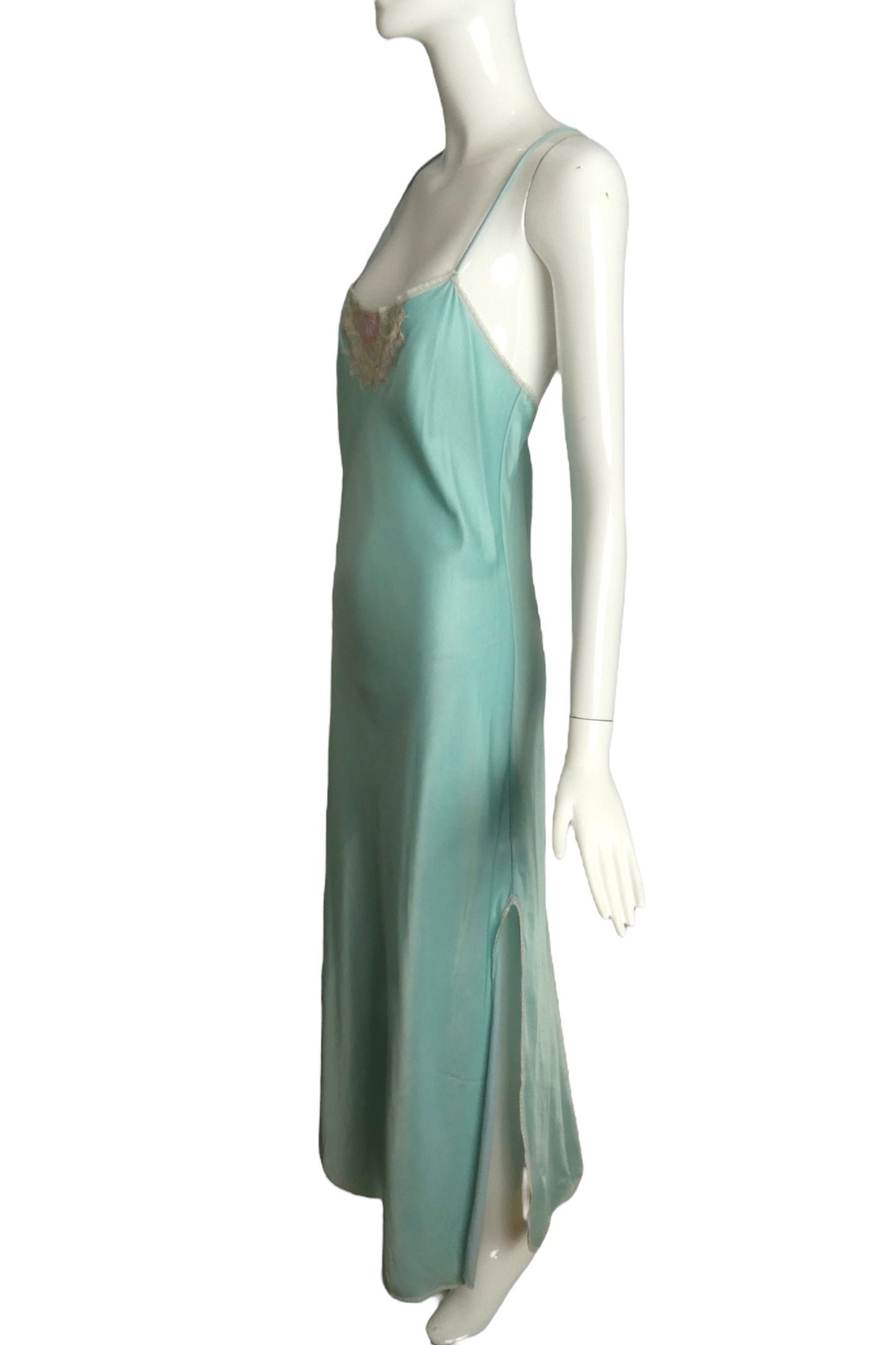 BILL TICE- 1970s 2pc Sateen Knit Nightgown & Bed Jacket, Size 4