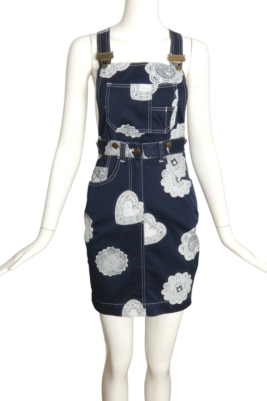 MOSCHINO JEANS- 1990s Detachable Denim Bib Skirt, Size 2