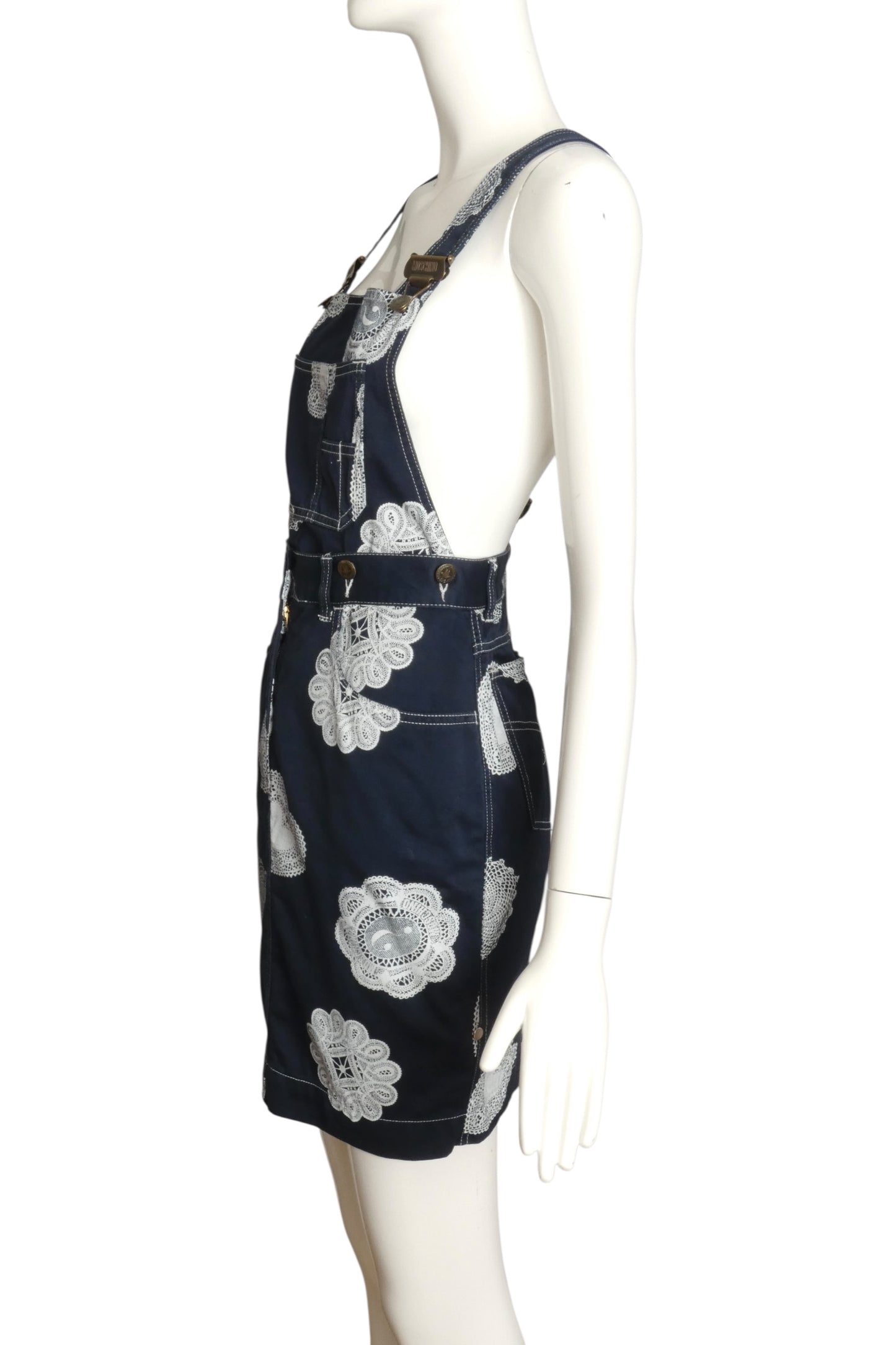 MOSCHINO JEANS- 1990s Detachable Denim Bib Skirt, Size 2