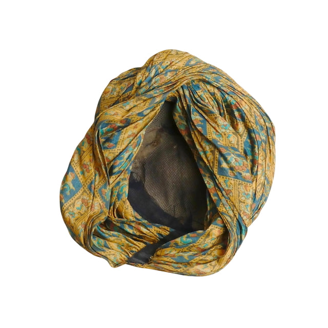 1940s Multi Color Silk Turban