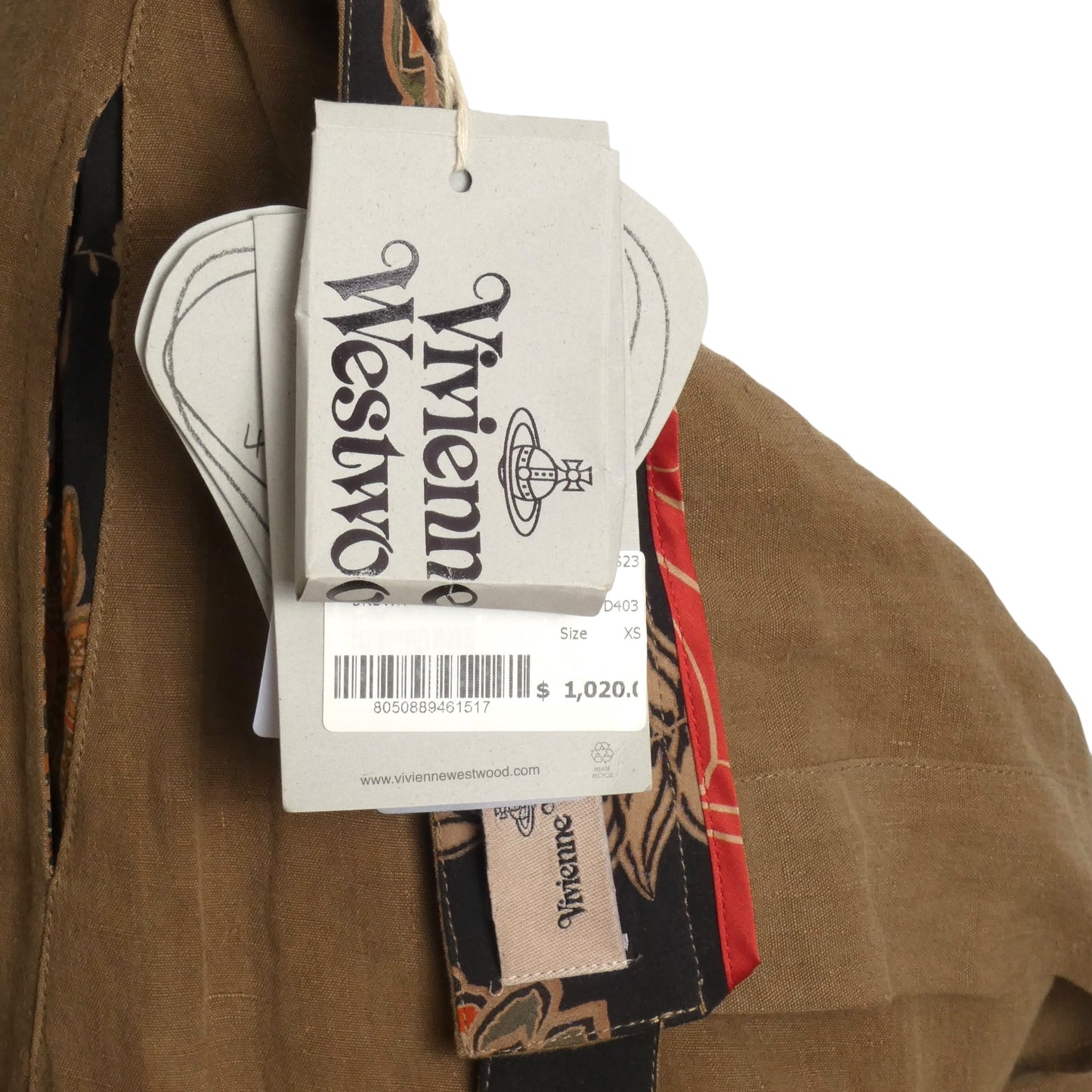 VIVIENNE WESTWOOD- NWT 2023 Brown Raf Bum Shorts, Size XS