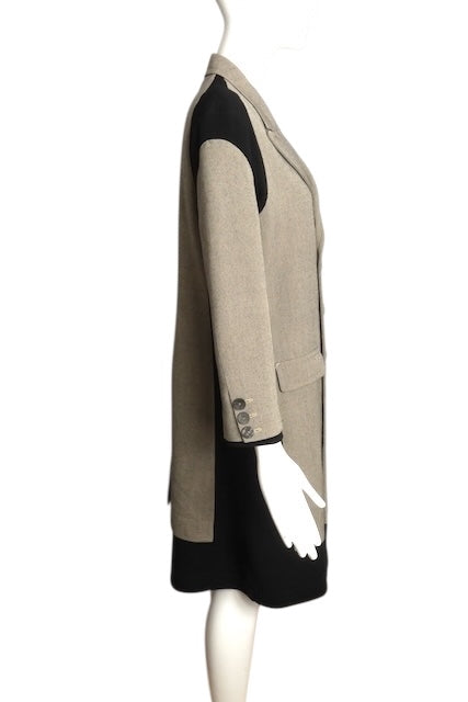 JEAN PAUL GAULTIER- 1990s Grey Wool & Knit Coat, Size 10