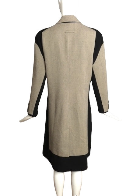JEAN PAUL GAULTIER- 1990s Grey Wool & Knit Coat, Size 10