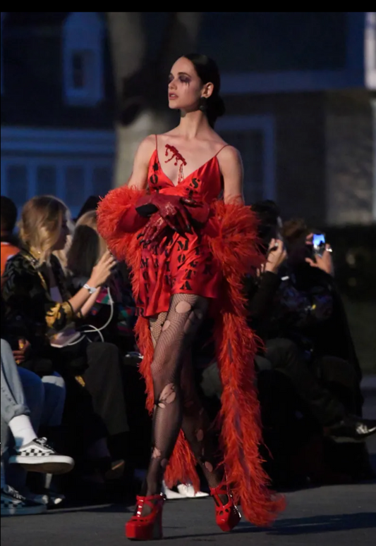 MOSCHINO COUTURE- NWT 2020 Red Print Satin Romper, Size 2