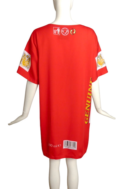 MOSCHINO x BUDWEISER- 2019 Print Rayon Dress, Size 6