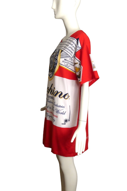 MOSCHINO x BUDWEISER- 2019 Print Rayon Dress, Size 6