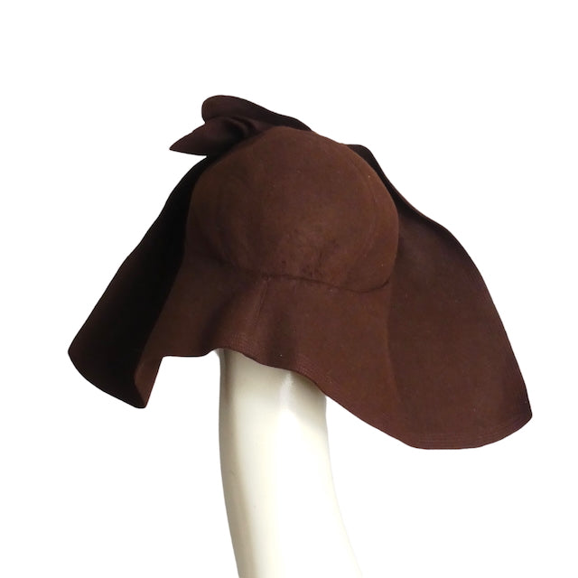 1930s Sculptured Brown Wool Felt Hat