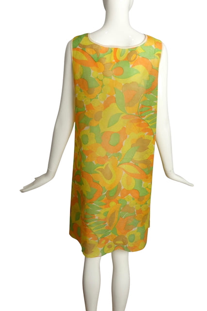 1960s Disposable Floral Paper Dress, Size 6