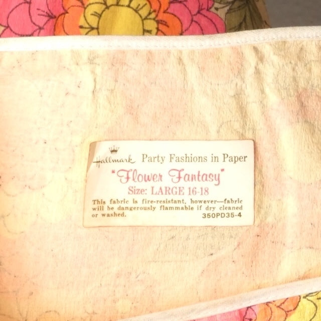1960s Floral Paper Dress, Size 8