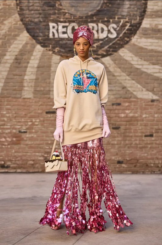 MOSCHINO COUTURE- NWT 2022 Graphic Print Hoodie Dress, Size 4