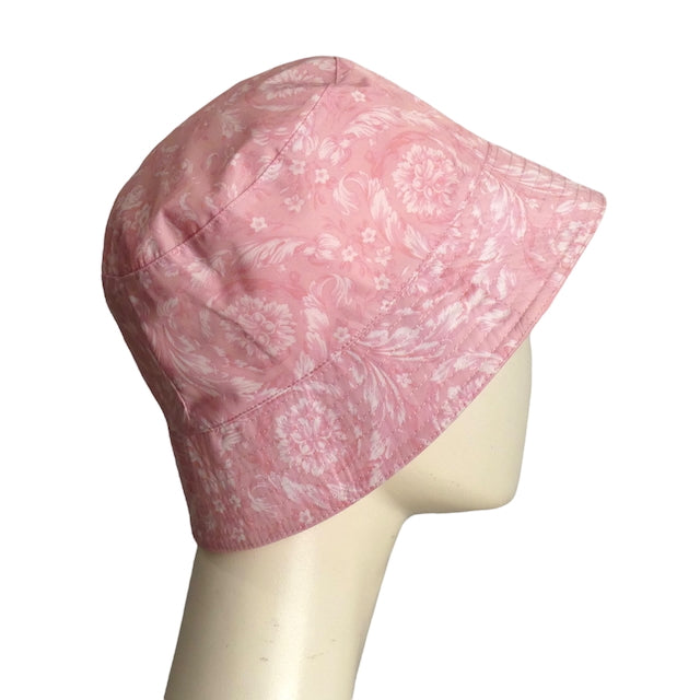 VERSACE- NWT Pink Baroque Print Bucket Hat, Size 58