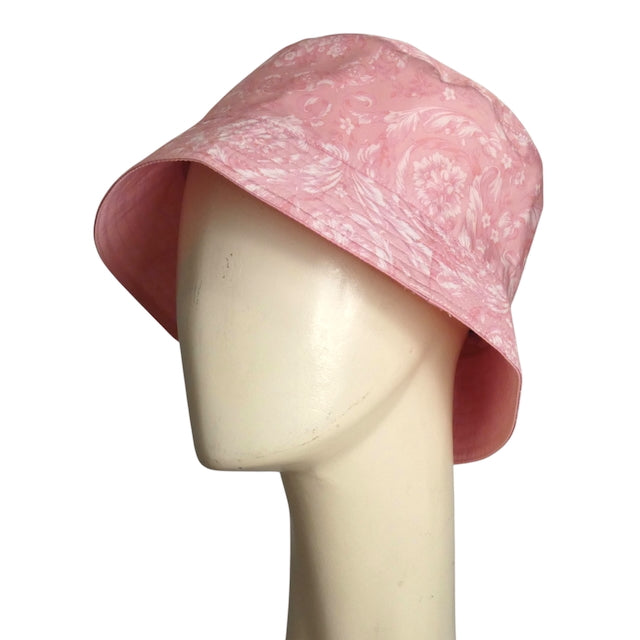 VERSACE- NWT Pink Baroque Print Bucket Hat, Size 58