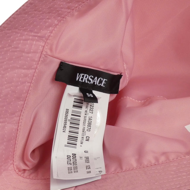 VERSACE- NWT Pink Baroque Print Bucket Hat, Size 58