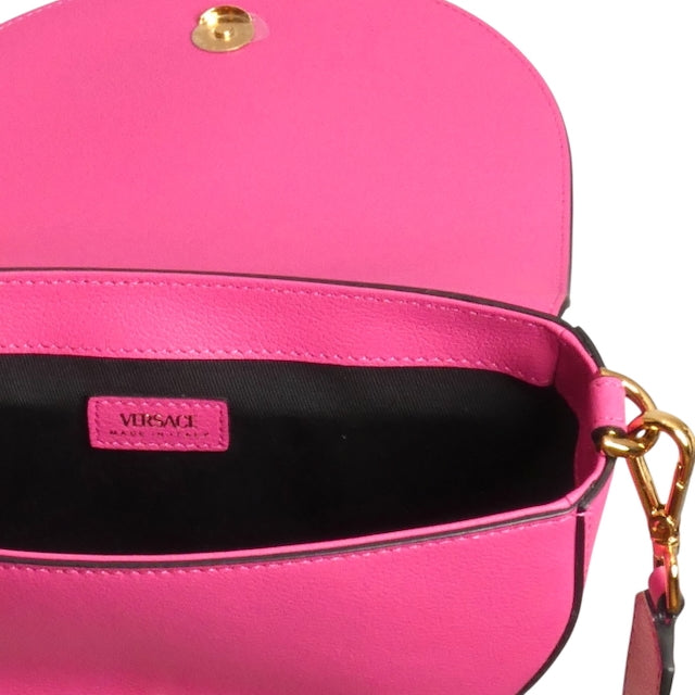 VERSACE- NWT Pink Vitello Half Moon Shoulder Bag