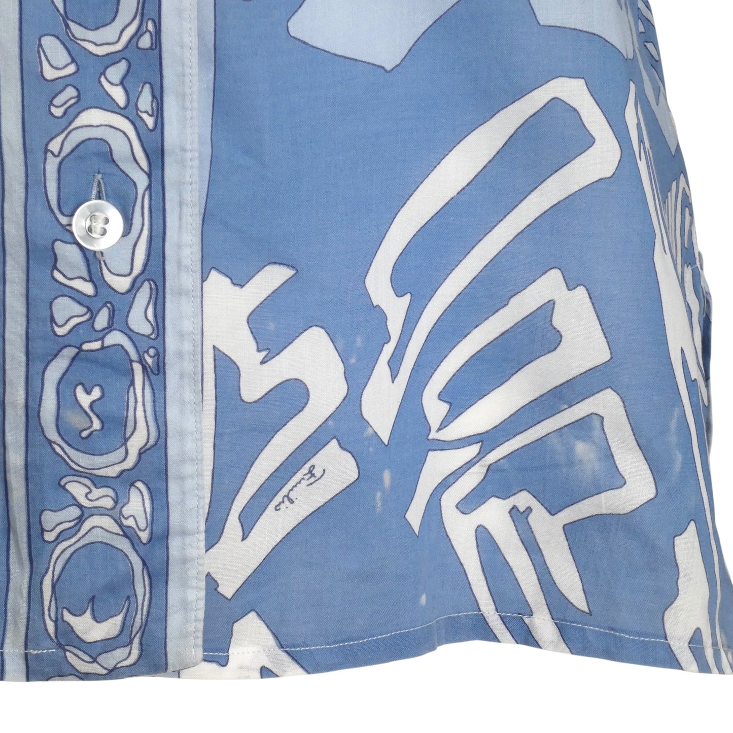 EMILIO PUCCI-1960s Printed Cotton Batiste Blouse, Size 4