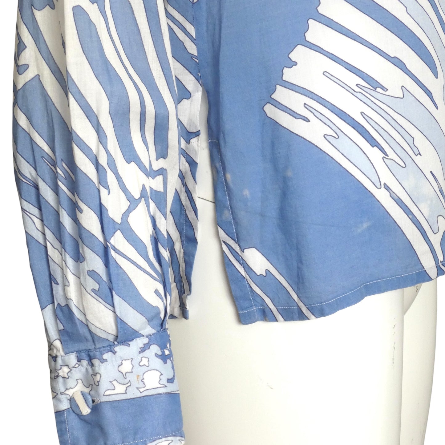 EMILIO PUCCI-1960s Printed Cotton Batiste Blouse, Size 4