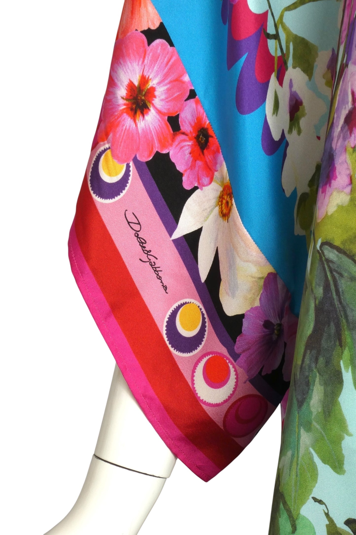 DOLCE & GABBANA- Oversized Floral Silk S/S Blouse, Size 8