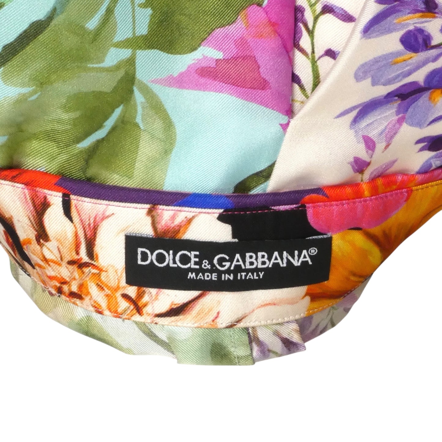 DOLCE & GABBANA- Oversized Floral Silk S/S Blouse, Size 8