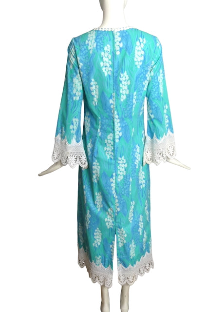 LILY PULITZER- 1970s Floral Print Cotton Dress, Size 4