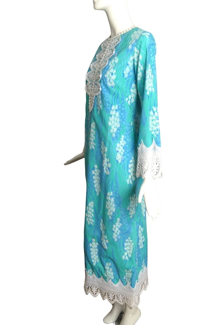 LILY PULITZER- 1970s Floral Print Cotton Dress, Size 4
