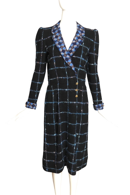 ADOLFO- 1970s Knit & Silk Dress, Size 8