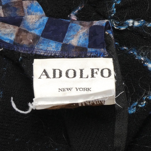 ADOLFO- 1970s Knit & Silk Dress, Size 8