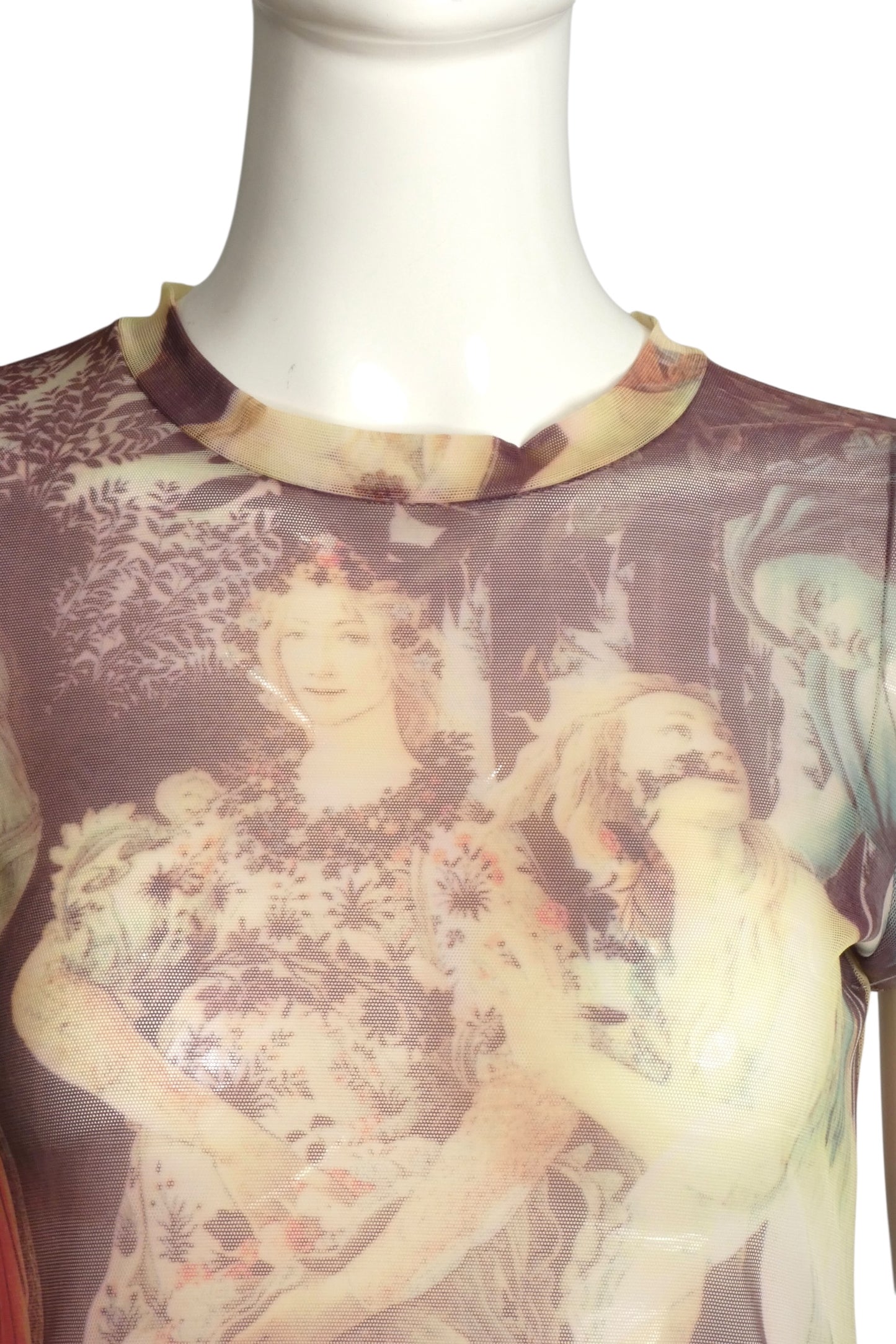 CASADEI- 1990s Printed Mesh Top, Size 4