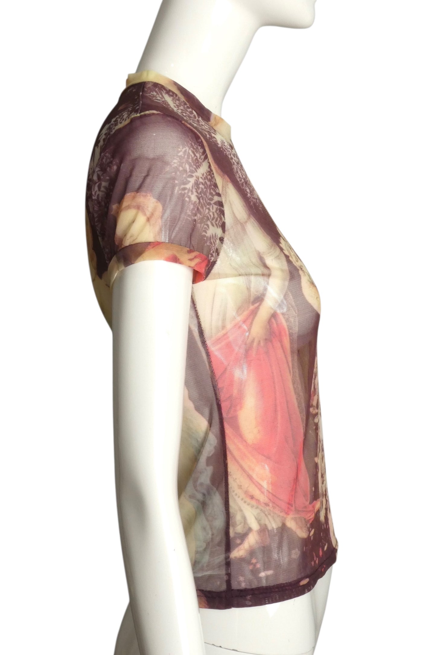 CASADEI- 1990s Printed Mesh Top, Size 4