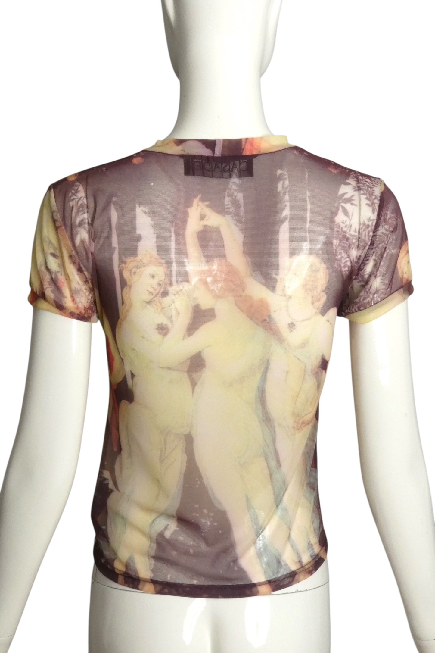 CASADEI- 1990s Printed Mesh Top, Size 4