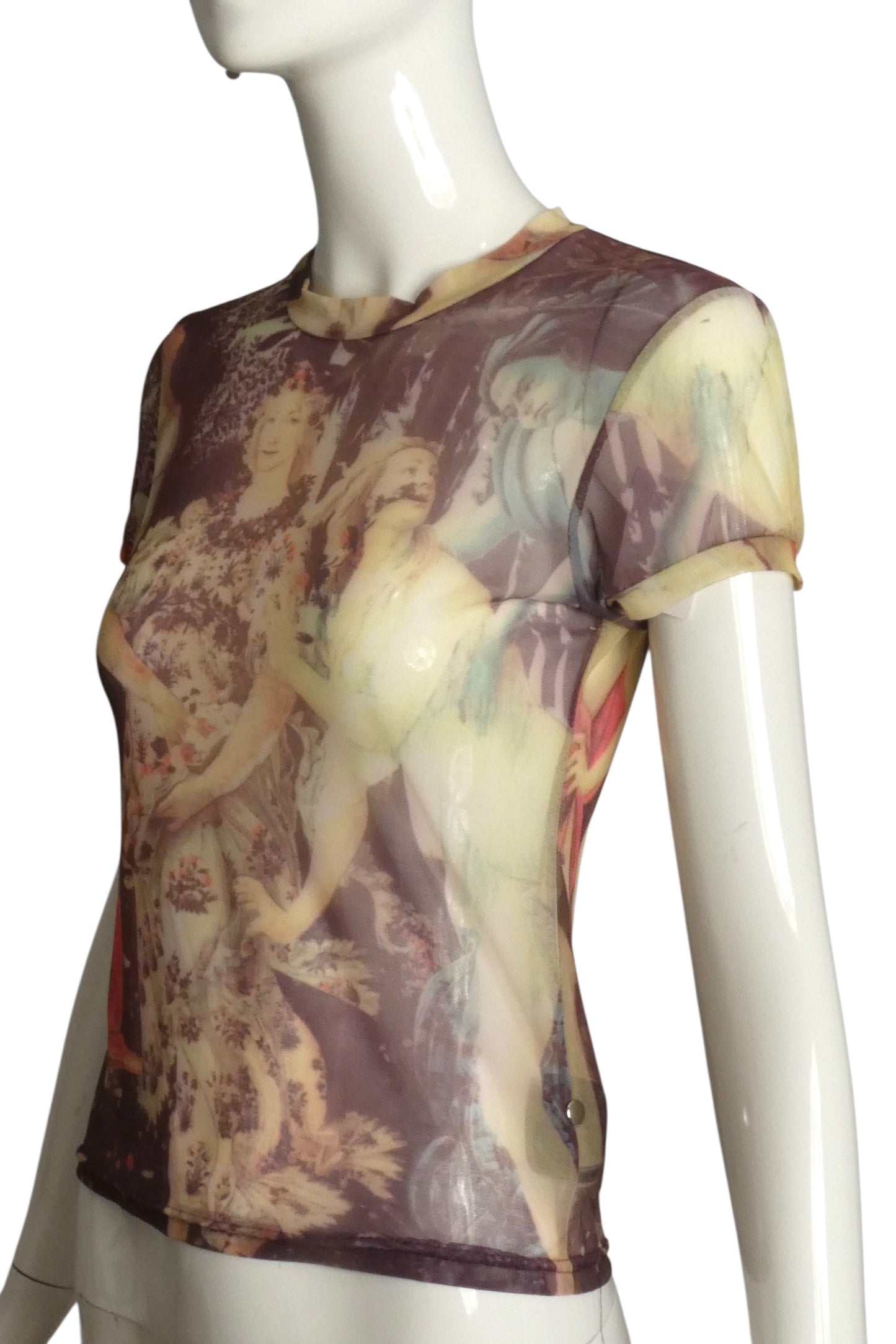 CASADEI- 1990s Printed Mesh Top, Size 4