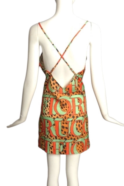FIORUCCI- Multi Color Rayon Slip Dress, Size Large