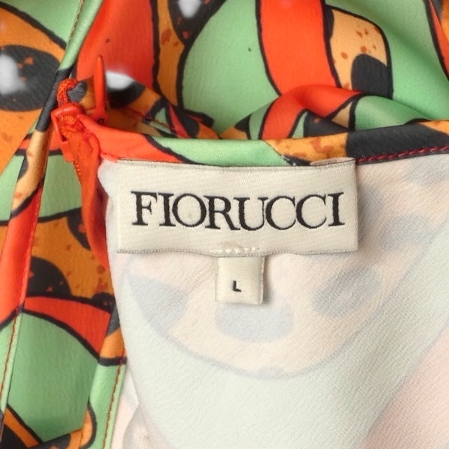 FIORUCCI- Multi Color Rayon Slip Dress, Size Large