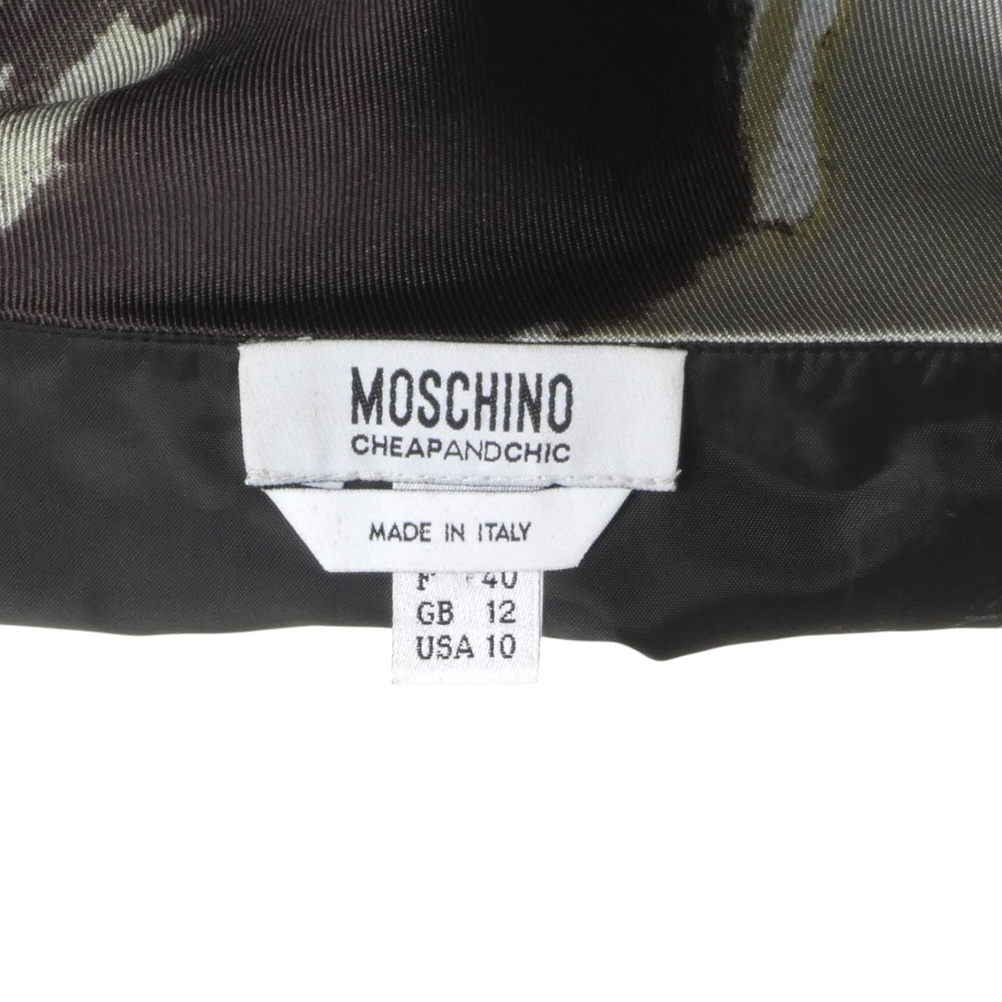 CHEAP & CHIC MOSCHINO- Printed Silk Tiered Dress, Size 10