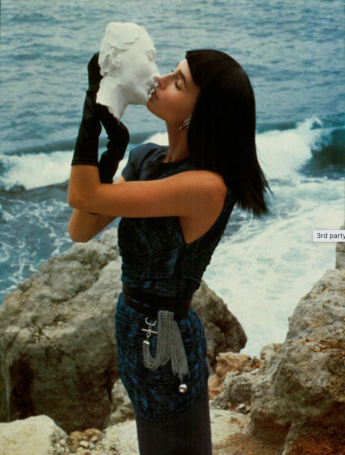 GIANNI VERSACE- 1986 Linen & Satin Dress, Size 4